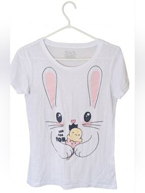 ​SWS Women’s XL White Bunny Ice Cream Graphic Tee - Nom Nom Nom